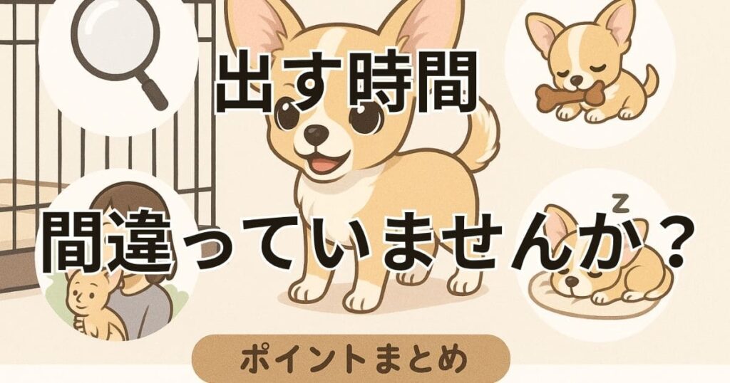 子犬4ヶ月 ケージから出す時間　　