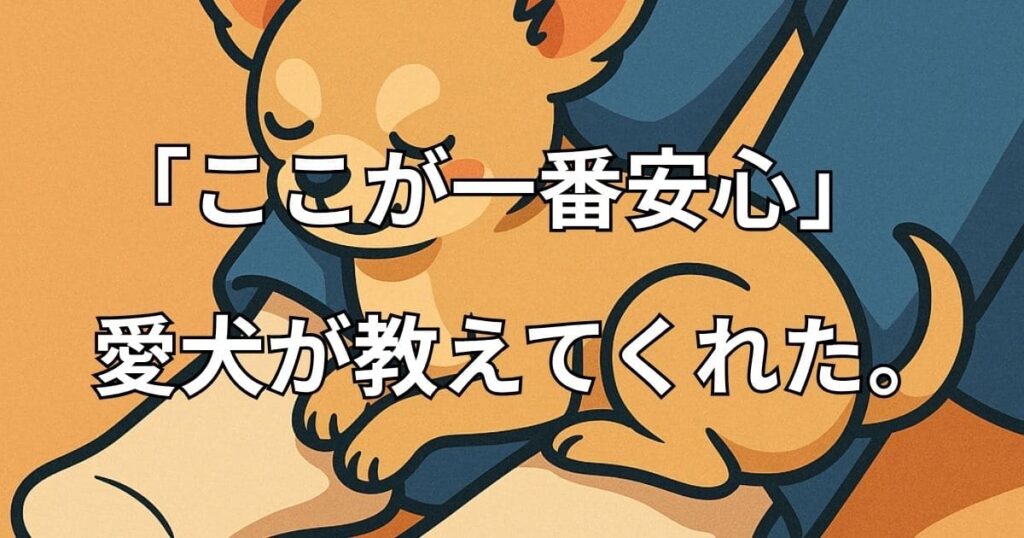 犬 股のあいだで寝る