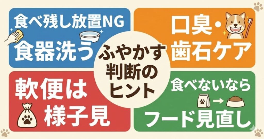 ふやかす判断のヒントと見直し基準の図解