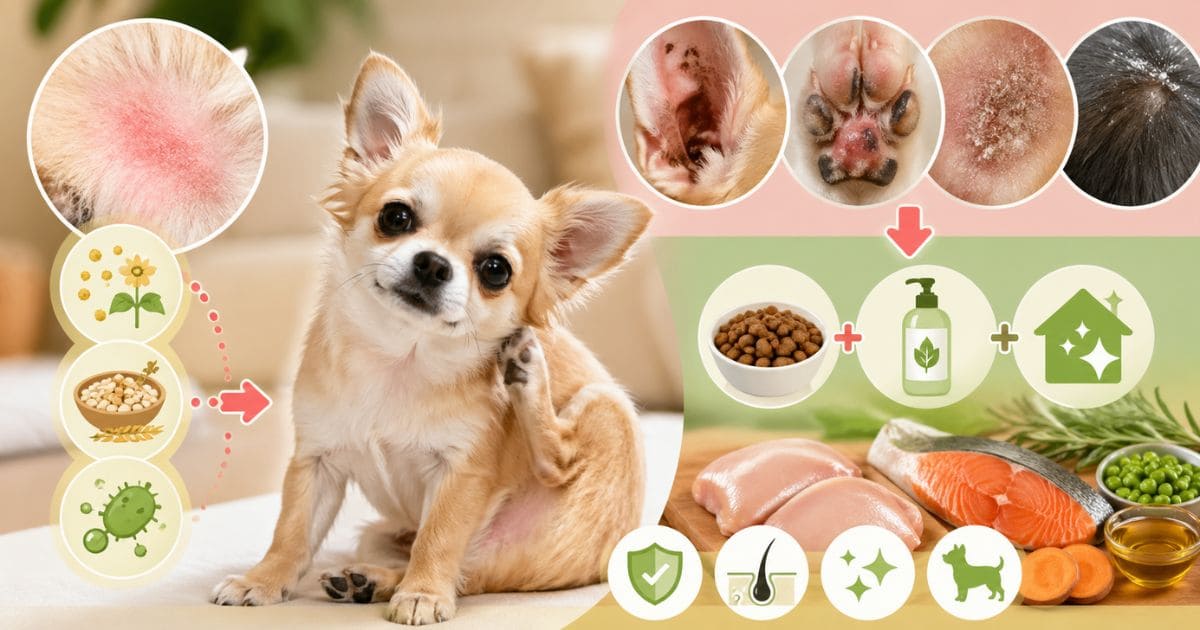 チワワが体を掻く皮膚トラブルと対策図解