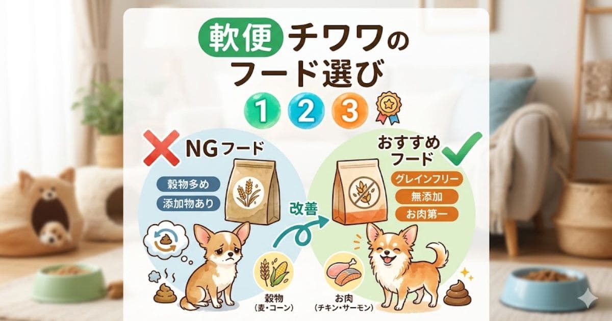 軟便チワワのフード選びの比較図解