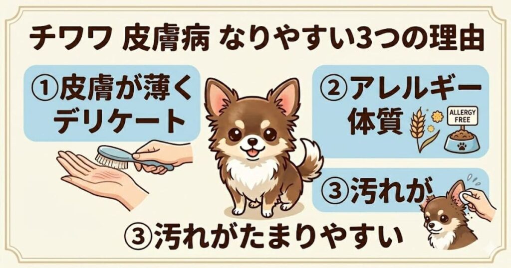 チワワ皮膚病3つの理由図解