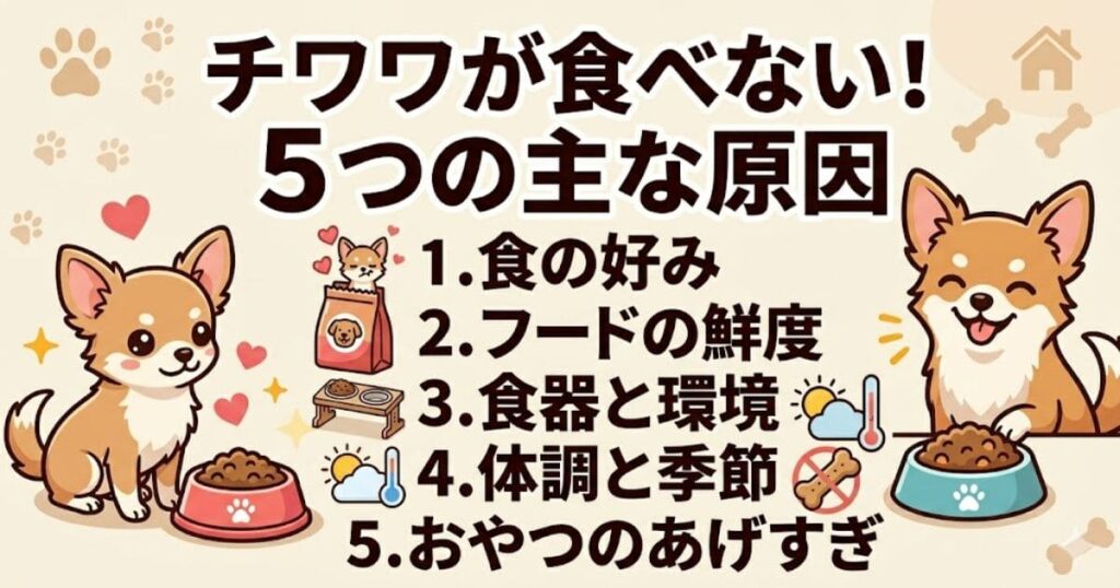 チワワが食べない5つの原因図解