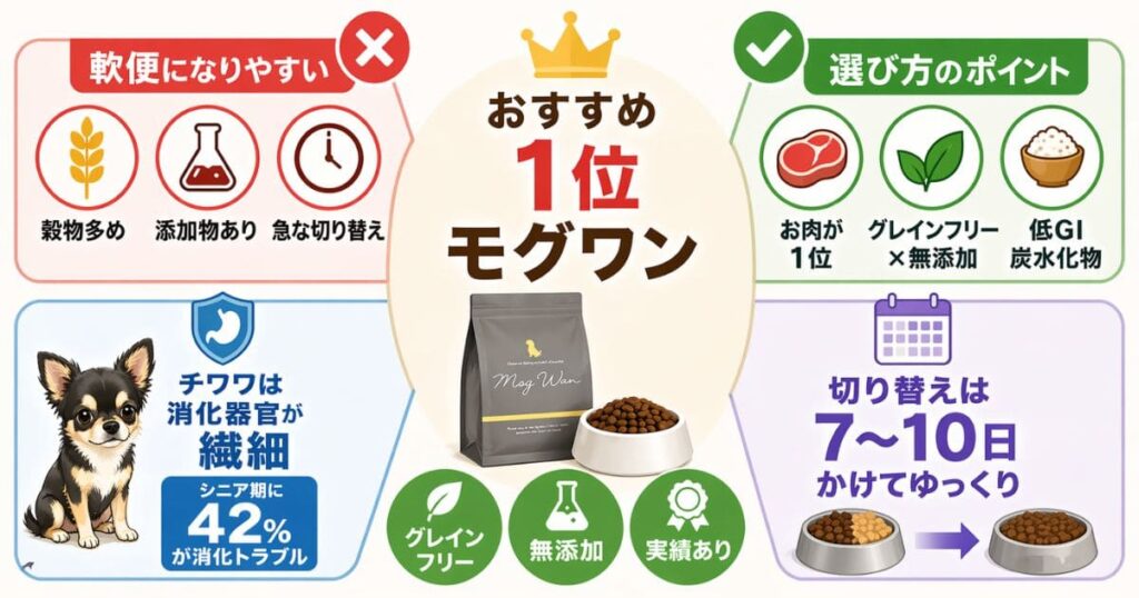 チワワ向けドッグフード選びまとめ図解